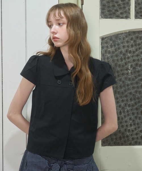 Birthday room(バースデイルーム)の「ダブルボタンクラシックブラウス/Double-button classic blouse(シャツ/ブラウス・レディース・ブラック/ホワイト・FREE)」の13枚目の写真