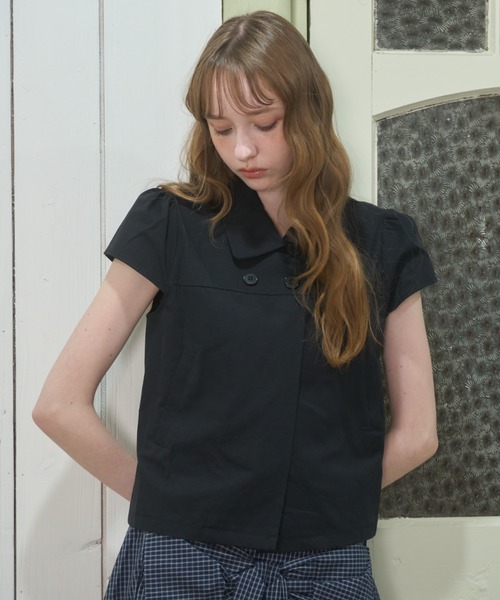 Birthday room(バースデイルーム)の「ダブルボタンクラシックブラウス/Double-button classic blouse(シャツ/ブラウス・レディース・ブラック/ホワイト・FREE)」の14枚目の写真
