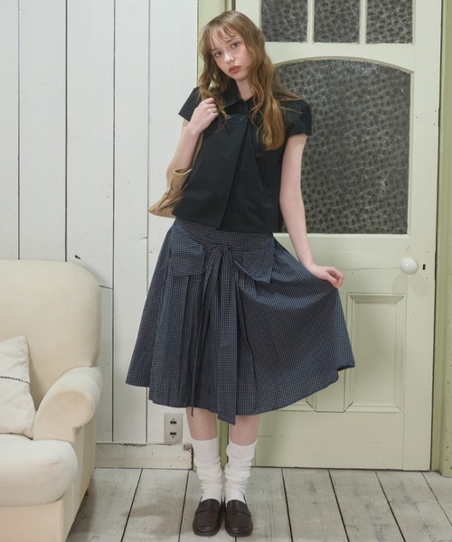 Birthday room(バースデイルーム)の「ダブルボタンクラシックブラウス/Double-button classic blouse(シャツ/ブラウス・レディース・ブラック/ホワイト・FREE)」の20枚目の写真