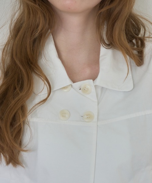 Birthday room(バースデイルーム)の「ダブルボタンクラシックブラウス/Double-button classic blouse(シャツ/ブラウス・レディース・ブラック/ホワイト・FREE)」の3枚目の写真