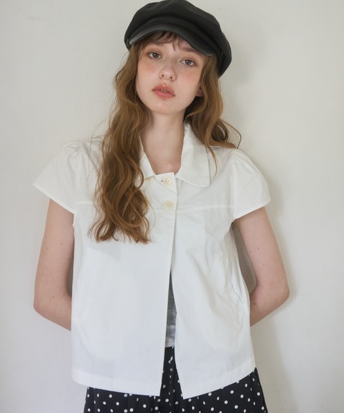 Birthday room(バースデイルーム)の「ダブルボタンクラシックブラウス/Double-button classic blouse(シャツ/ブラウス・レディース・ブラック/ホワイト・FREE)」の5枚目の写真