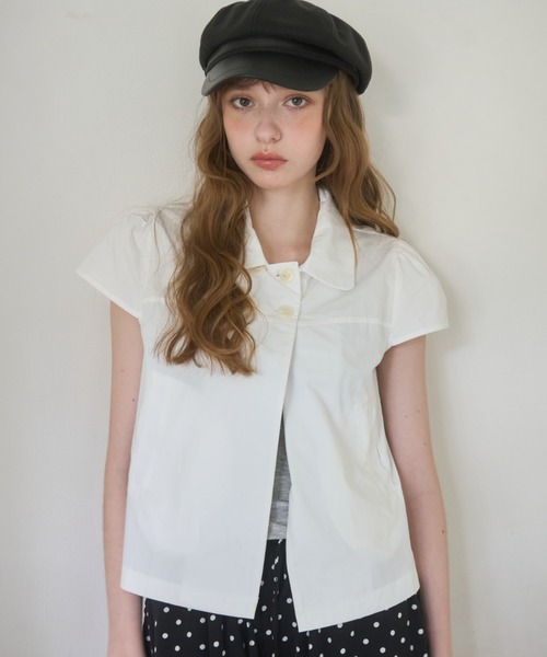 Birthday room(バースデイルーム)の「ダブルボタンクラシックブラウス/Double-button classic blouse(シャツ/ブラウス・レディース・ブラック/ホワイト・FREE)」の6枚目の写真