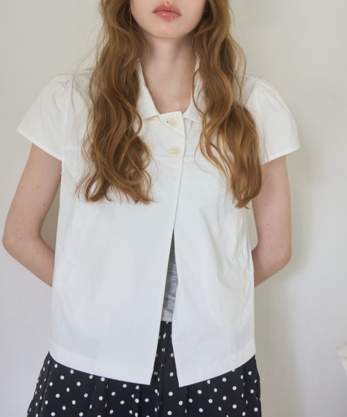 Birthday room(バースデイルーム)の「ダブルボタンクラシックブラウス/Double-button classic blouse(シャツ/ブラウス・レディース・ブラック/ホワイト・FREE)」の7枚目の写真