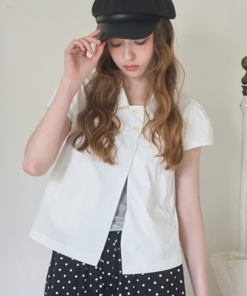 Birthday room(バースデイルーム)の「ダブルボタンクラシックブラウス/Double-button classic blouse(シャツ/ブラウス・レディース・ブラック/ホワイト・FREE)」の8枚目の写真