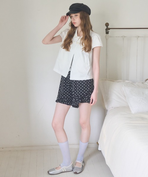 Birthday room(バースデイルーム)の「ダブルボタンクラシックブラウス/Double-button classic blouse(シャツ/ブラウス・レディース・ブラック/ホワイト・FREE)」の12枚目の写真