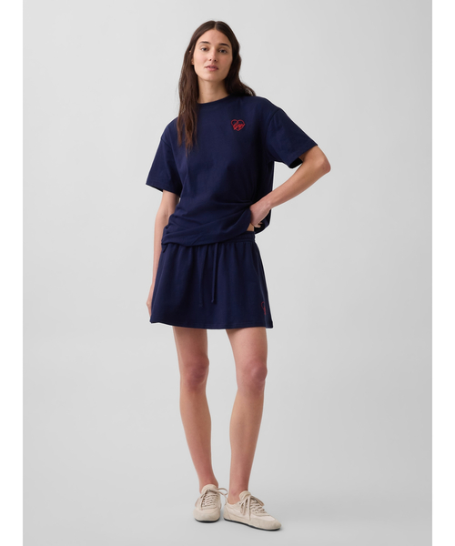 GAP(ギャップ)の「オーバーサイズ GAPハートロゴTシャツ(Tシャツ/カットソー・レディース・ネイビー/ホワイト/レッド・XXS/M/L/S/XS/XL)」の9枚目の写真