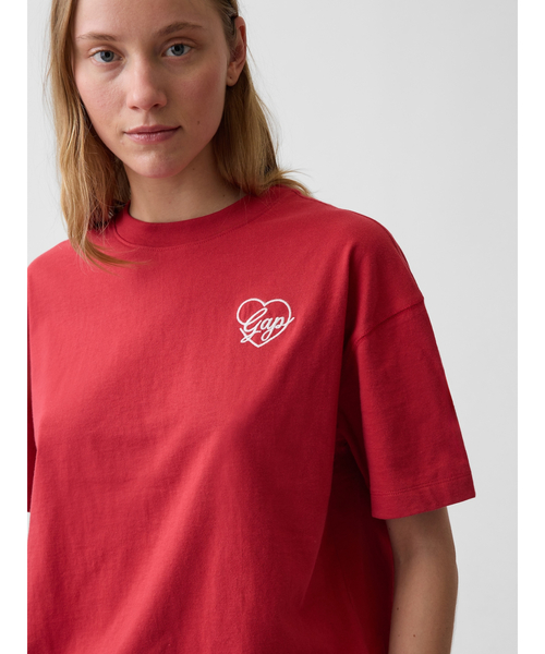 GAP(ギャップ)の「オーバーサイズ GAPハートロゴTシャツ(Tシャツ/カットソー・レディース・ネイビー/ホワイト/レッド・XXS/M/L/S/XS/XL)」の11枚目の写真