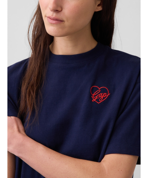 GAP(ギャップ)の「オーバーサイズ GAPハートロゴTシャツ(Tシャツ/カットソー・レディース・ネイビー/ホワイト/レッド・XXS/M/L/S/XS/XL)」の12枚目の写真