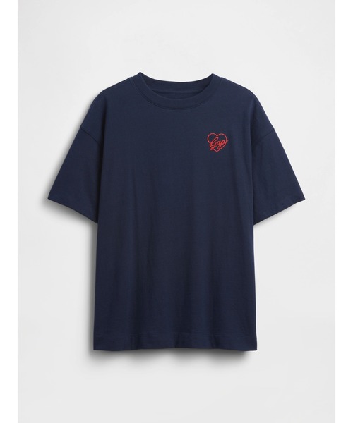 GAP(ギャップ)の「オーバーサイズ GAPハートロゴTシャツ(Tシャツ/カットソー・レディース・ネイビー/ホワイト/レッド・XXS/M/L/S/XS/XL)」の6枚目の写真