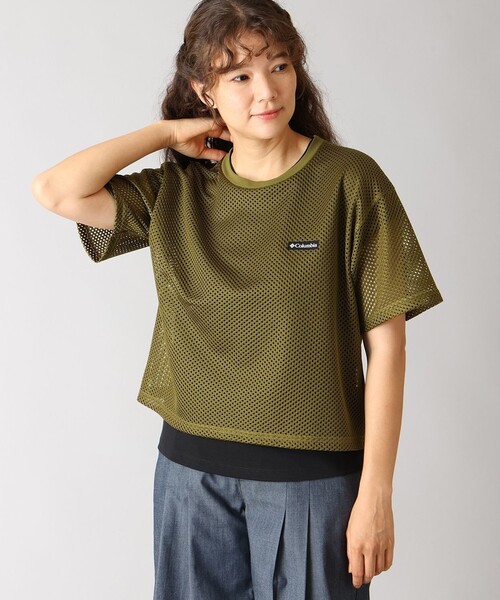Columbia（コロンビア）の「Columbia/ ウィメンズ トゥリースワロー ショートスリーブ メッシュTシャツ /コロンビア（Tシャツ/カットソー・レディース・グリーン/ブラック/ベージュ・M/XL/L/S）」の3枚目の写真