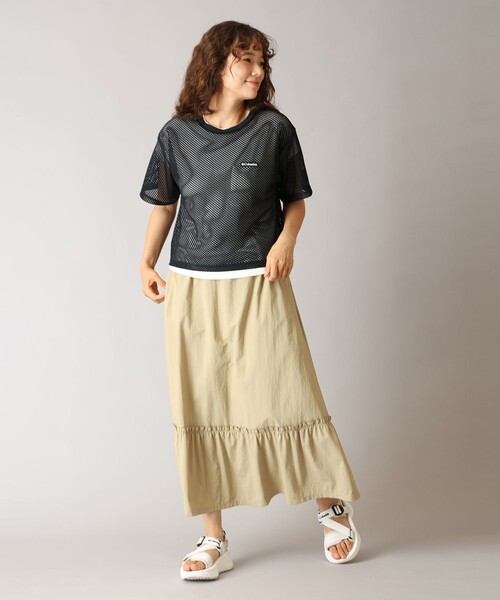 Columbia（コロンビア）の「Columbia/ ウィメンズ トゥリースワロー ショートスリーブ メッシュTシャツ /コロンビア（Tシャツ/カットソー・レディース・グリーン/ブラック/ベージュ・M/XL/L/S）」の6枚目の写真