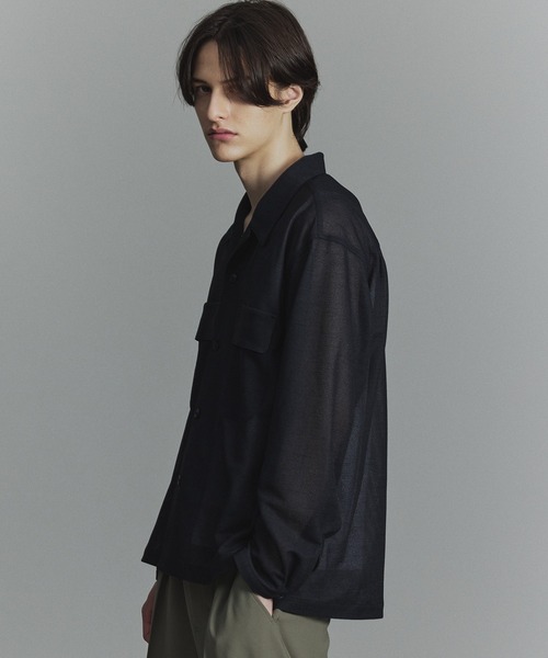 PUBLIC TOKYO（パブリックトウキョウ）の「【PUBLIC TOKYO】リネンライクリラックスCPOシャツ（シャツ/ブラウス・メンズ・ネイビー/アイボリー・1/2）」の5枚目の写真