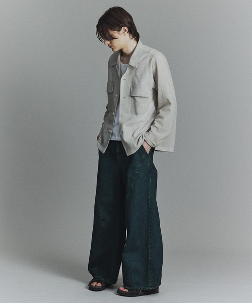 PUBLIC TOKYO（パブリックトウキョウ）の「【PUBLIC TOKYO】リネンライクリラックスCPOシャツ（シャツ/ブラウス・メンズ・ネイビー/アイボリー・1/2）」の16枚目の写真