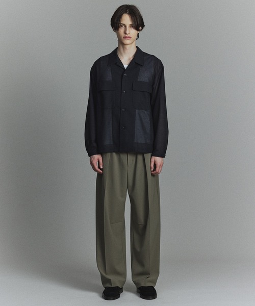 PUBLIC TOKYO（パブリックトウキョウ）の「【PUBLIC TOKYO】リネンライクリラックスCPOシャツ（シャツ/ブラウス・メンズ・ネイビー/アイボリー・1/2）」の8枚目の写真