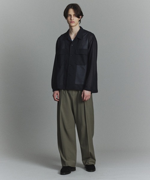 PUBLIC TOKYO（パブリックトウキョウ）の「【PUBLIC TOKYO】リネンライクリラックスCPOシャツ（シャツ/ブラウス・メンズ・ネイビー/アイボリー・1/2）」の9枚目の写真