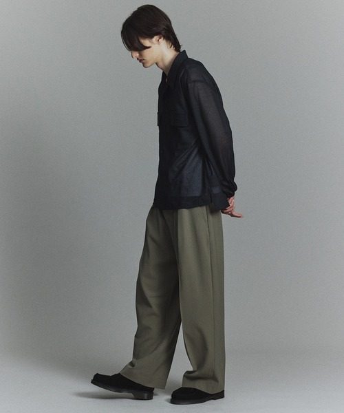PUBLIC TOKYO（パブリックトウキョウ）の「【PUBLIC TOKYO】リネンライクリラックスCPOシャツ（シャツ/ブラウス・メンズ・ネイビー/アイボリー・1/2）」の10枚目の写真