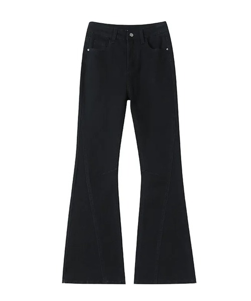 L LABEL（エルラベル）の「デザインシームセミフレアデニムパンツ（デニムパンツ・レディース・ブラック/ライトブルー・M-L/S-M）」の13枚目の写真