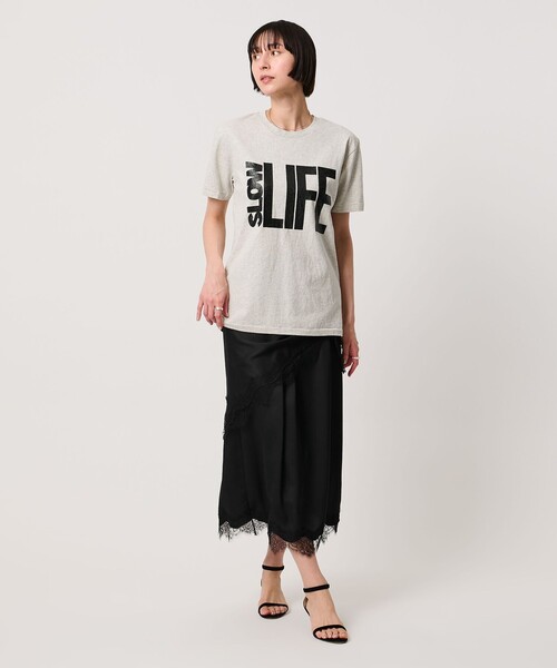 UNITED ARROWS（ユナイテッドアローズ）の「スカーフ付き サテン レース コンビ スカート（スカート・レディース・ブラック/オフホワイト・36/38）」の6枚目の写真