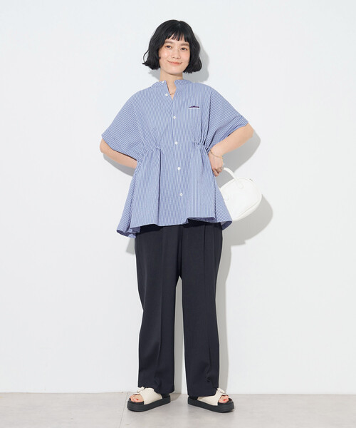 THOUSAND MILE/サウザンドマイル WAIST DRAWCODE SHIRT SEERSUCKER 