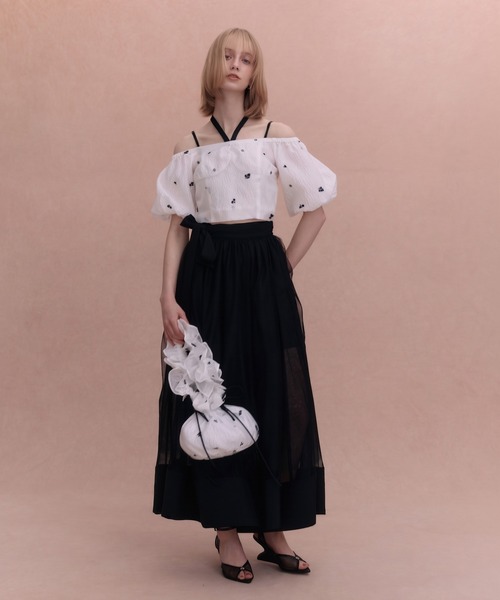 EIMY ISTOIRE(エイミーイストワール)の「GYPSOPHILE PUFF TOP(シャツ/ブラウス・レディース・ブラック/ホワイト・F)」の8枚目の写真