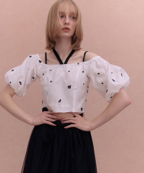 EIMY ISTOIRE(エイミーイストワール)の「GYPSOPHILE PUFF TOP(シャツ/ブラウス・レディース・ブラック/ホワイト・F)」の22枚目の写真