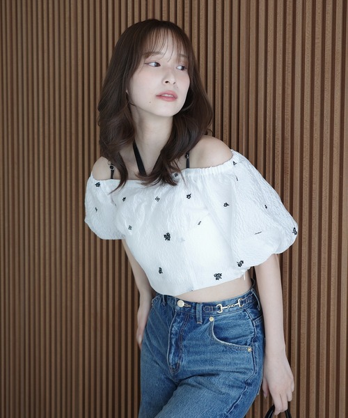 EIMY ISTOIRE(エイミーイストワール)の「GYPSOPHILE PUFF TOP(シャツ/ブラウス・レディース・ブラック/ホワイト・F)」の18枚目の写真