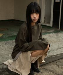 bounDary（バウンダリー）の「レイヤード配色ロングスリーブ[カーキ]（Tシャツ/カットソー）」