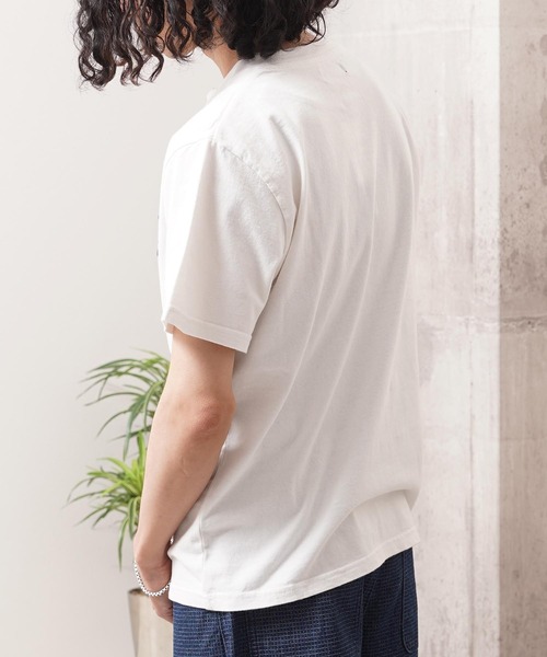 1111clothing（ワンフォークロージング）の「フロッキー刺繍 ヘンリーネック Tee / Flocky Embroidery Henley Neck Tee（Tシャツ/カットソー・メンズ・ネイビー/オフホワイト/チャコールグレー・M/L）」の11枚目の写真