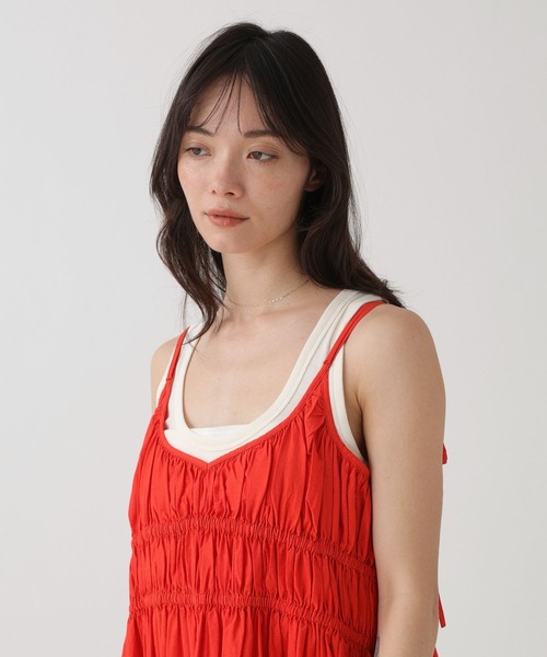 BABYLONE（バビロン）の「配色ステッチタンク（タンクトップ・レディース・ブラウン/オフホワイト・フリー）」の21枚目の写真