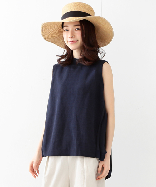 Ray BEAMS（レイビームス）の「◇【ラブリ着用】Ray BEAMS / バックタック ハイネック ネックスリーブ（ニット/セーター・レディース・オフホワイト/ネイビー・ONE SIZE）」の14枚目の写真