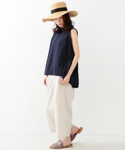 Ray BEAMS（レイビームス）の「◇【ラブリ着用】Ray BEAMS / バックタック ハイネック ネックスリーブ（ニット/セーター・レディース・オフホワイト/ネイビー・ONE SIZE）」の7枚目の写真