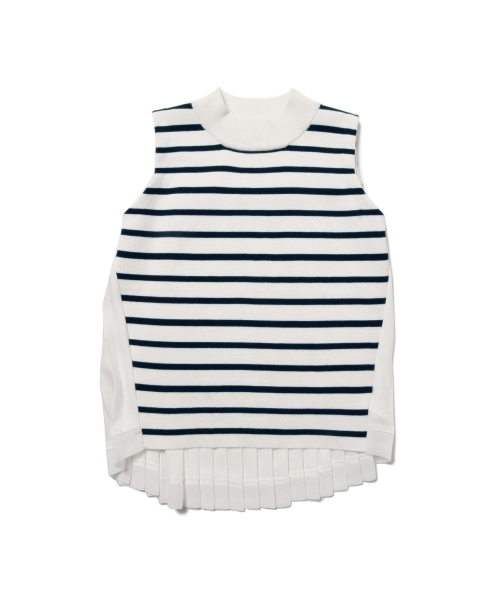 Ray BEAMS（レイビームス）の「◇【ラブリ着用】Ray BEAMS / バックタック ハイネック ネックスリーブ（ニット/セーター・レディース・オフホワイト/ネイビー・ONE SIZE）」の18枚目の写真