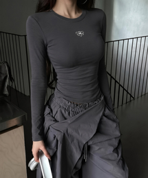 ビビソフトスリム長袖Tシャツ ABH355-101 チャコール