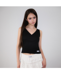 Soft Punching Lace Sleeveless [Black]