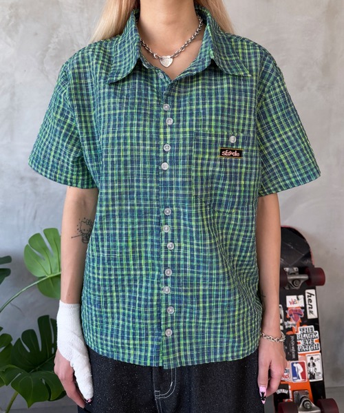 sedacle(セダクル)の「シアサッカーピスネームシャツ(シャツ/ブラウス・レディース・ライトブルー/カーキ/ピンク/ライトグリーン/ボルドー・MEDIUM/SMALL/LARGE)」の19枚目の写真
