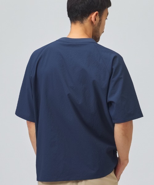 NEW BALANCE(ニューバランス)の「【別注】ニューバランス New Balance シアサッカーTシャツ 限定コラボ(Tシャツ/カットソー・メンズ・ブラック/ベージュ/ネイビー・LL/3L/S/M/L)」の11枚目の写真