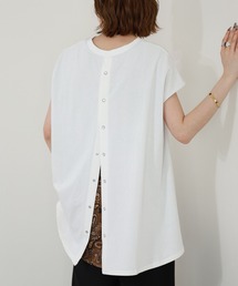 Arinomama 200g コーマ糸シルケット天竺 フレンチスリーブ チュニック Tシャツ