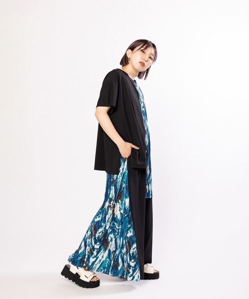 OSMOSIS（オズモーシス）の「プリント切替Tシャツ（Tシャツ/カットソー・レディース・ホワイト/ブラック・ONE SIZE）」の14枚目の写真