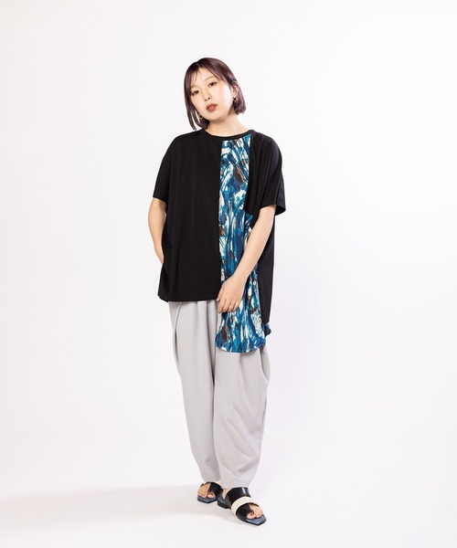 OSMOSIS（オズモーシス）の「プリント切替Tシャツ（Tシャツ/カットソー・レディース・ホワイト/ブラック・ONE SIZE）」の15枚目の写真