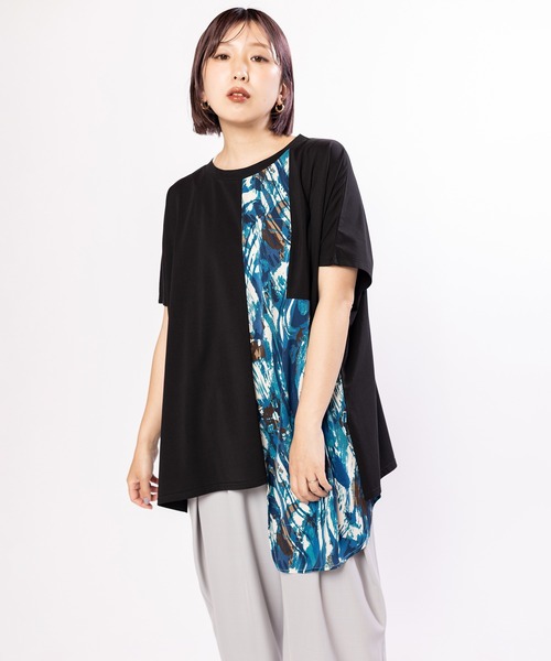 OSMOSIS（オズモーシス）の「プリント切替Tシャツ（Tシャツ/カットソー・レディース・ホワイト/ブラック・ONE SIZE）」の19枚目の写真
