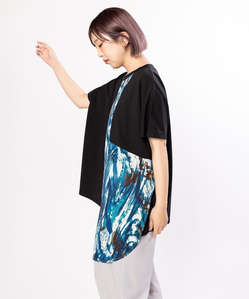 OSMOSIS（オズモーシス）の「プリント切替Tシャツ（Tシャツ/カットソー・レディース・ホワイト/ブラック・ONE SIZE）」の20枚目の写真