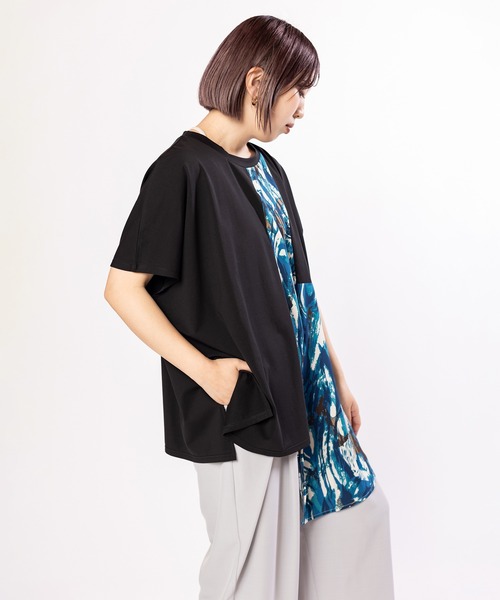 OSMOSIS（オズモーシス）の「プリント切替Tシャツ（Tシャツ/カットソー・レディース・ホワイト/ブラック・ONE SIZE）」の22枚目の写真