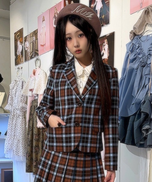 MILK(ミルク)の「BRICK CHECK ジャケット(テーラードジャケット・レディース・B/A・FREE)」の2枚目の写真