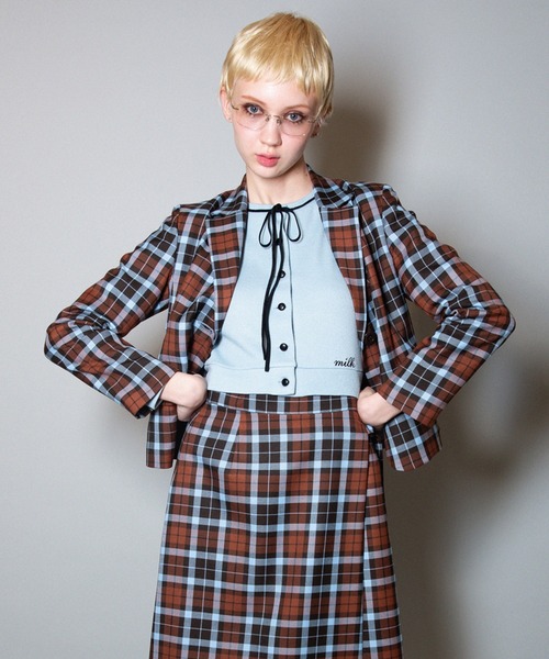 MILK(ミルク)の「BRICK CHECK ジャケット(テーラードジャケット・レディース・B/A・FREE)」の6枚目の写真