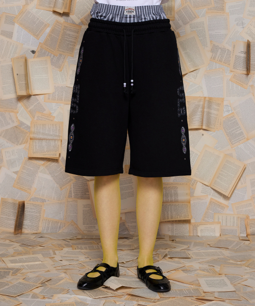UNALLOYED(アナロイド)の「ジェムストーンスウェットショーツ / ブラック(その他パンツ・メンズ・その他・MEDIUM/LARGE)」の1枚目の写真