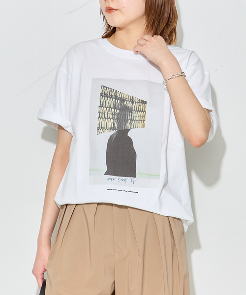 POET MEETS DUBWISE（ポエットミーツダブワイズ）の「《追加》POETMEETS DUBWISE KJLW COLLAGE 02 Tシャツ（Tシャツ/カットソー・レディース・ホワイト/グレー・FREE）」の2枚目の写真