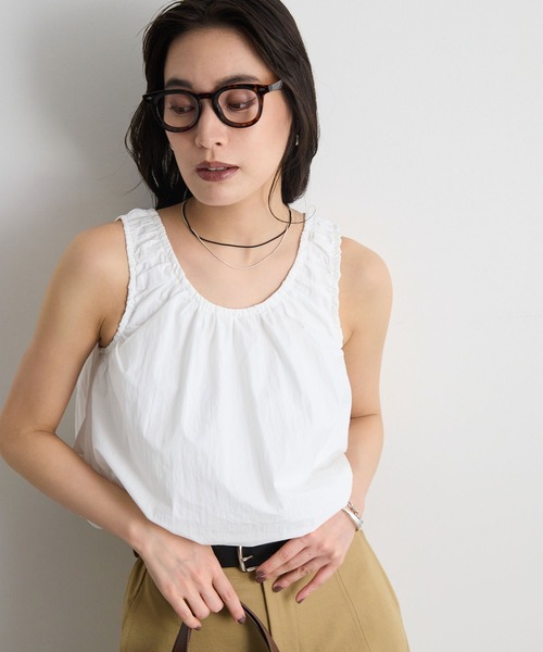 STELLA FISH(ステラフィッシュ)の「ネックギャザーバルーンブラウス / ノースリーブ(シャツ/ブラウス・レディース・ブラック/ホワイト/カーキ・FREE)」の16枚目の写真