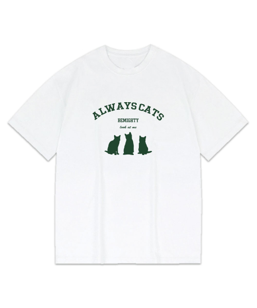 BEMIGHTY（ビーマイティー）の「オールウェイズキャッツオーバーサイズ半袖Tシャツ[ホワイト]（Tシャツ/カットソー・メンズ・その他・XX-LARGE/X-LARGE/LARGE）」の3枚目の写真