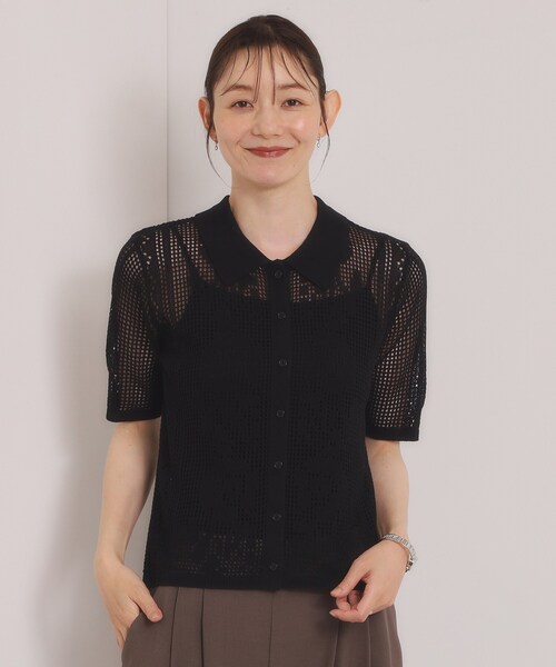 ITS'DEMO(イッツデモ)の「【セットアップ可】透かし編み襟付きニット(ニット/セーター・レディース・ブラック/ブラウン系その他/アイボリー・00)」の8枚目の写真