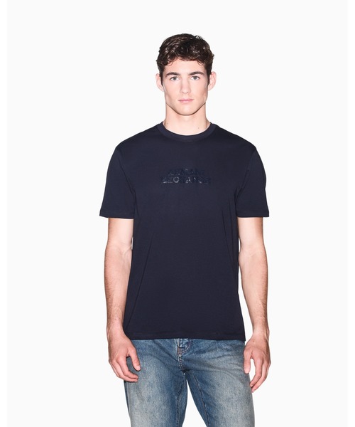 ARMANI EXCHANGE(アルマーニエクスチェンジ)の「【A|X アルマーニ エクスチェンジ】AXロゴ レギュラーフィット 半袖クルーネックTシャツ/REGULAR(Tシャツ/カットソー・メンズ・ダークネイビー/オフホワイト・MEDIUM/LARGE/XX-LARGE/X-SMALL/X-LARGE/SMALL)」の2枚目の写真